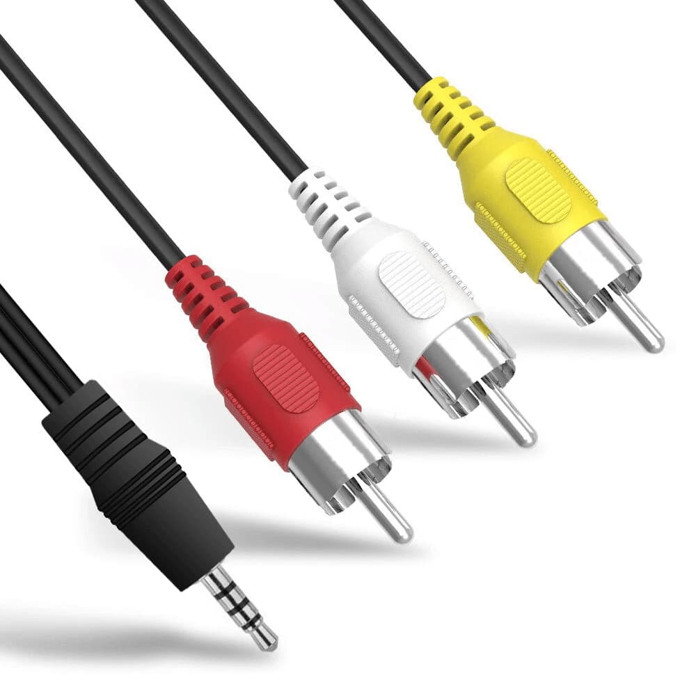 O Cabo P2 3.5mm x RCA AV Áudio Vídeo