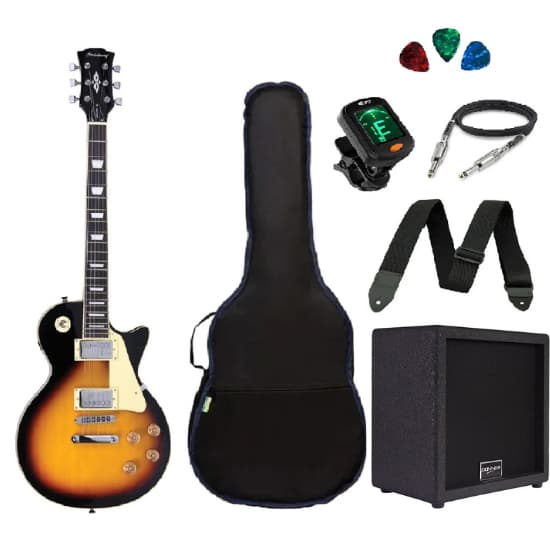 Kit Guitarra Strinberg Les Paul LPS230 + Amplificador + Afinador Digital + Acessórios Sunburst