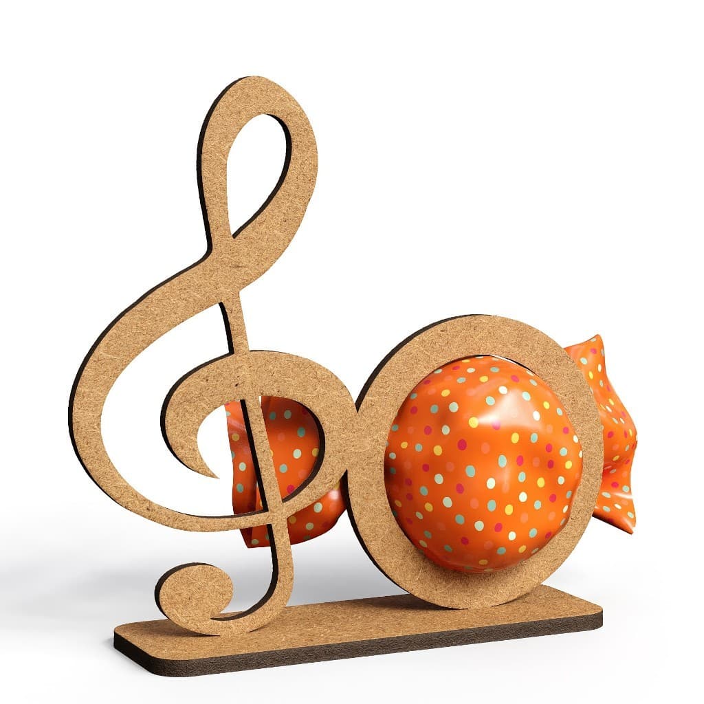 Kit 20 Porta Bombom Lembrancinha Clave De Sol Musica Em Madeira Mdf Cru Decoração Mesa De Doce
