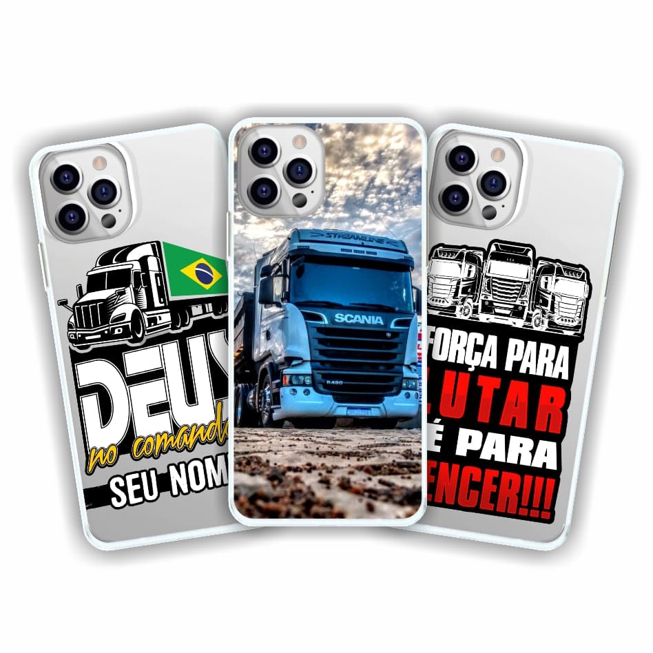 Capa de celular Caminhão capa personalizada Deus no Comando Caminhoneiro capinha