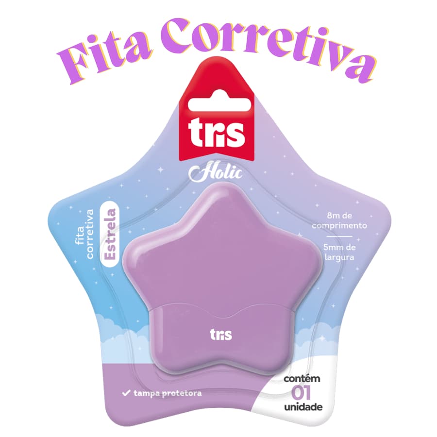 Fita Corretiva Tris Estrela Holic Dreamy 8m x 5mm Corretivo