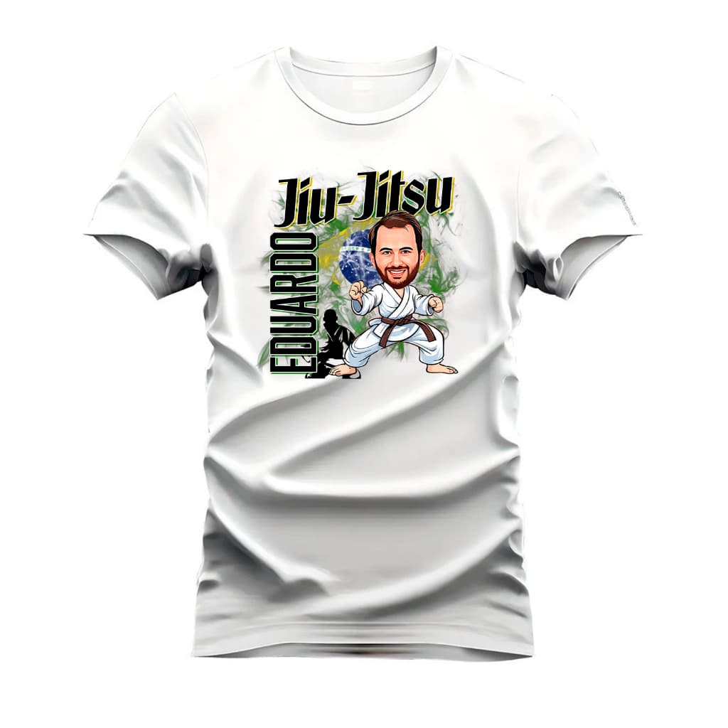 Camiseta Personalizada Jiu Jitsu Com Caricatura Envio Rapido