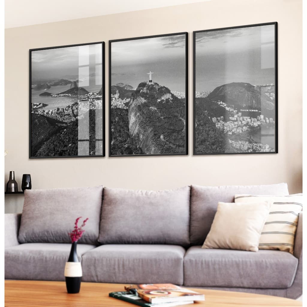 Quadro Rio De Janeiro Quadro Decorativo Sala Quadro Quarto Quadro Preto E Branco Com Moldura Trio