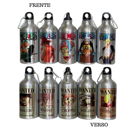 Garrafa Squeeze Alumínio One Piece Anime 500ml + Caixinha Individual