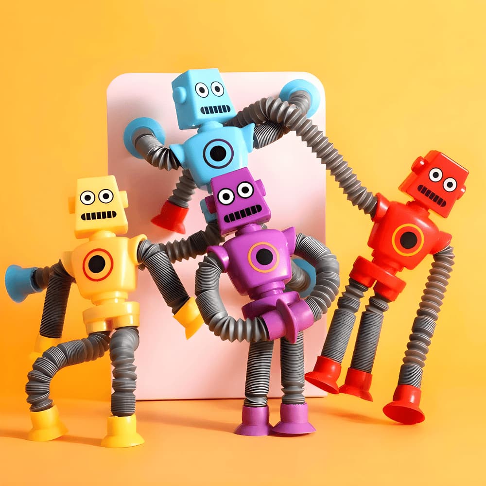 Robo Brinquedo Infantil Robô De Led Pop It Luz Estica Com Ventosa Infantil Brinquedos Infantis