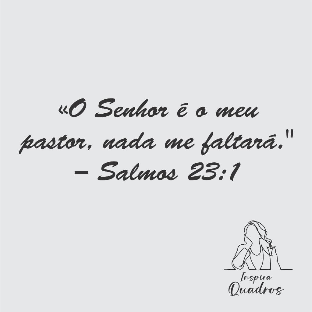 Quadro Decorativo Salmo 23 O senhor é meu Pastor em Madeira Mdf Aplique de Parede