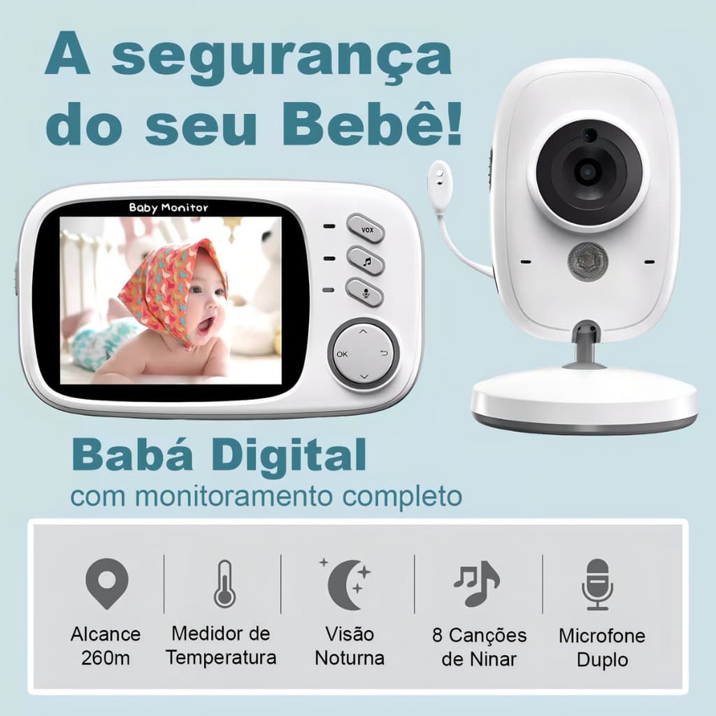 Baby Monitor Vb603 Baba Eletrônica Com Monitor 110v/220v Color Blanco