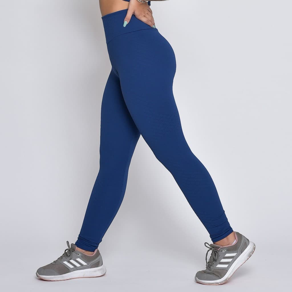 Legging Fitness Feminino de Academia Sock Blue Calça Legging para Treinos FD Modas
