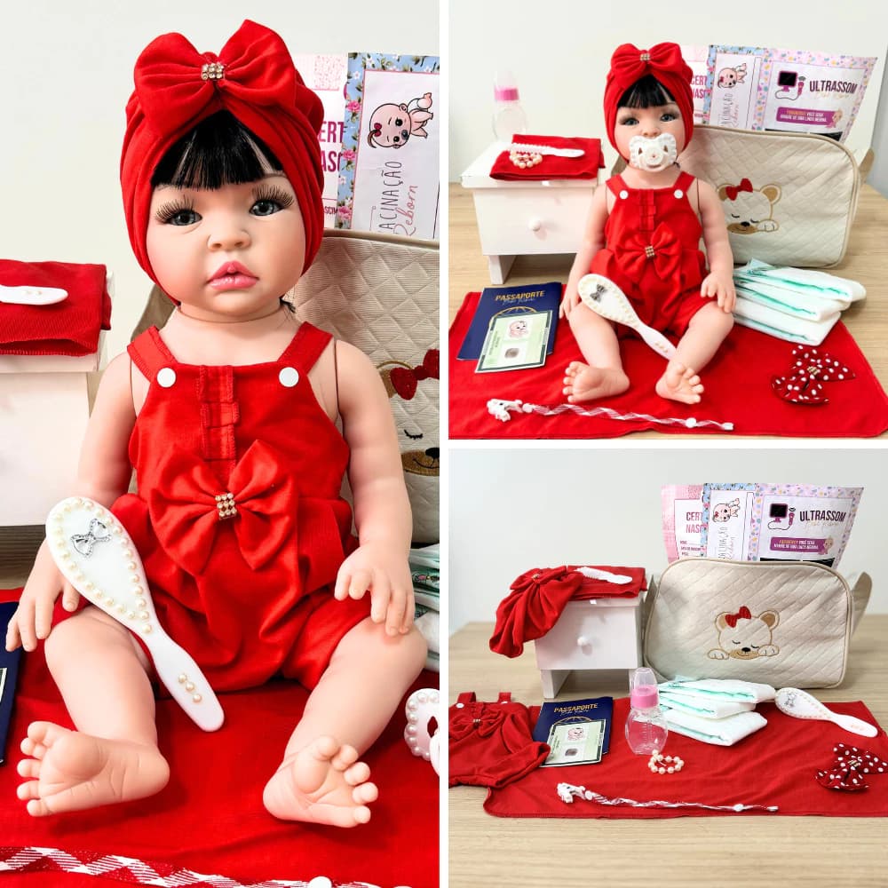 Boneca Bebê Reborn Original Enxoval Completo Promoção