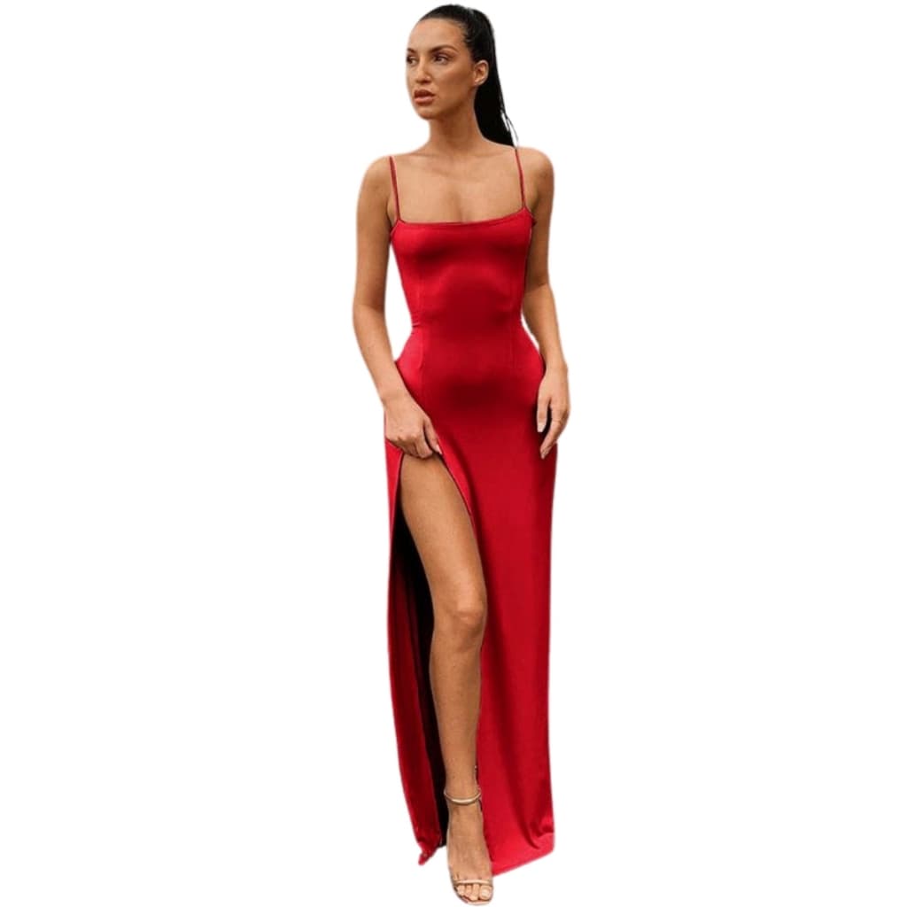 Vestido Feminino Tendência com Fenda Fashion Estiloso Moda Festa 2025