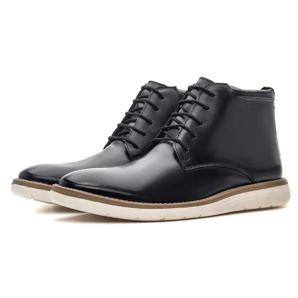 Bota Masculina Couro Legitimo Qualidade Conforto Coturno Oxford Casual Cano Alto