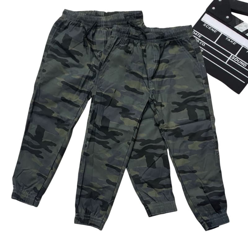 Calça Menino Infantil Jogger Camuflada Sarja Com Elástico
