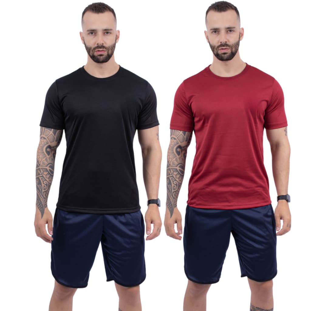 Kit 2 Camisetas Dry Masculina Manga Curta Fitness Para Treino Academia e Corrida