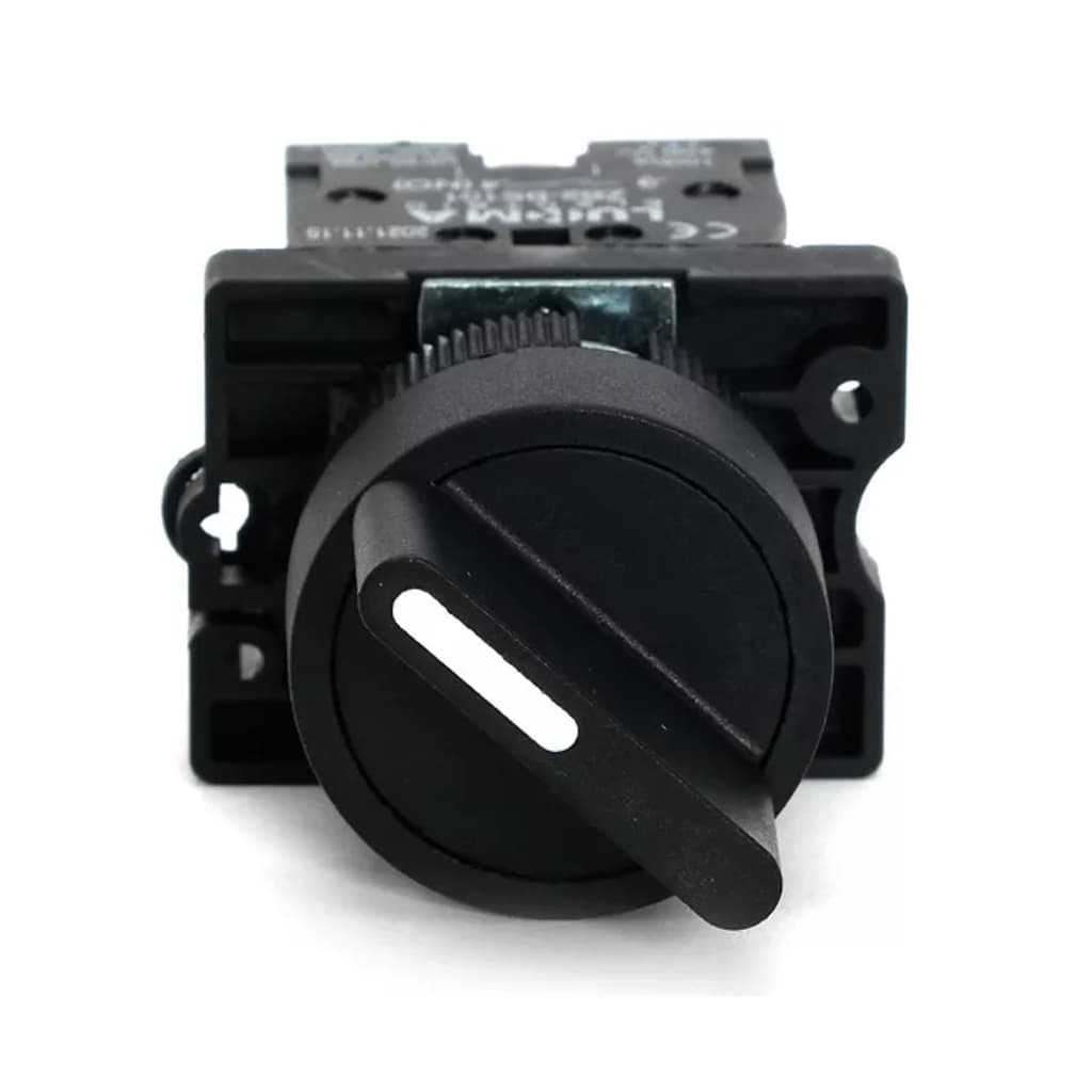Chave Seletora 22mm 2 Posições + Bloco De Contato Preto