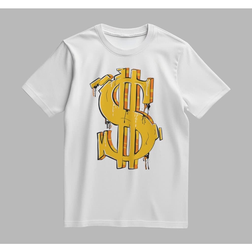 Camiseta Básica Estampa Cifrão Casual Confortável Cores