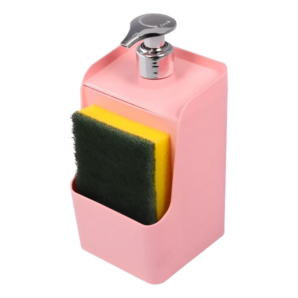 Porta Detergente E Esponja 500ml Rosa Para Pia Cozinha Rosa