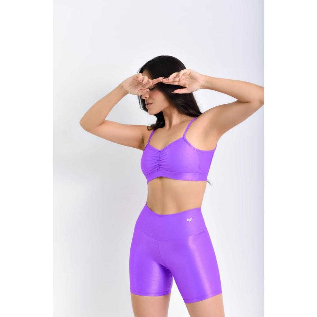 Conjunto Poliamida Feminino Esportivo Academia TOP + SHORT Fitness Tecido Premium