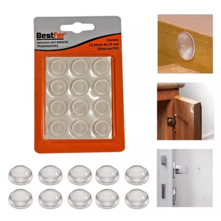 Protetor Anti-impacto Silicone Adesivo Gota 12un 19,5mm Premium