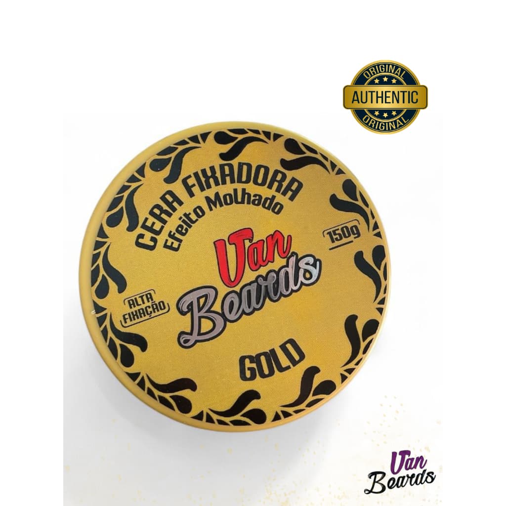 Pomada Modeladora profissional GOLD Efeito Molhado Van Beards 150g