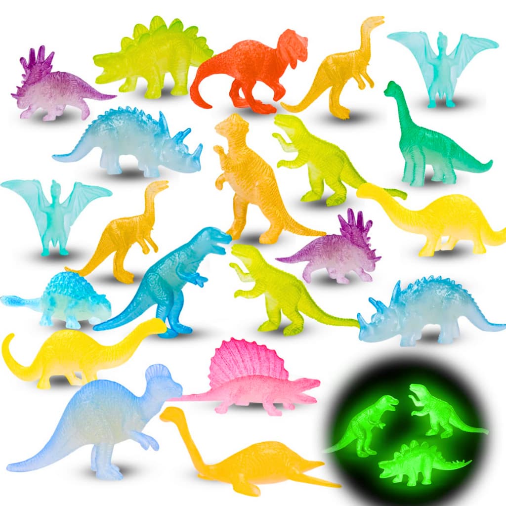 Kit Dinossauros de Brinquedo Infantil Jurássicos Brilhosos Dino Brilha no Escuro - 11 Peças