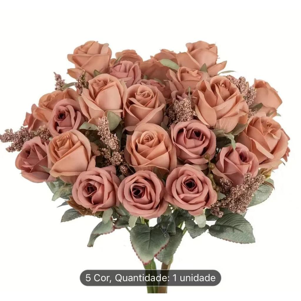 Buquê com 8 rosas de plástico--9613