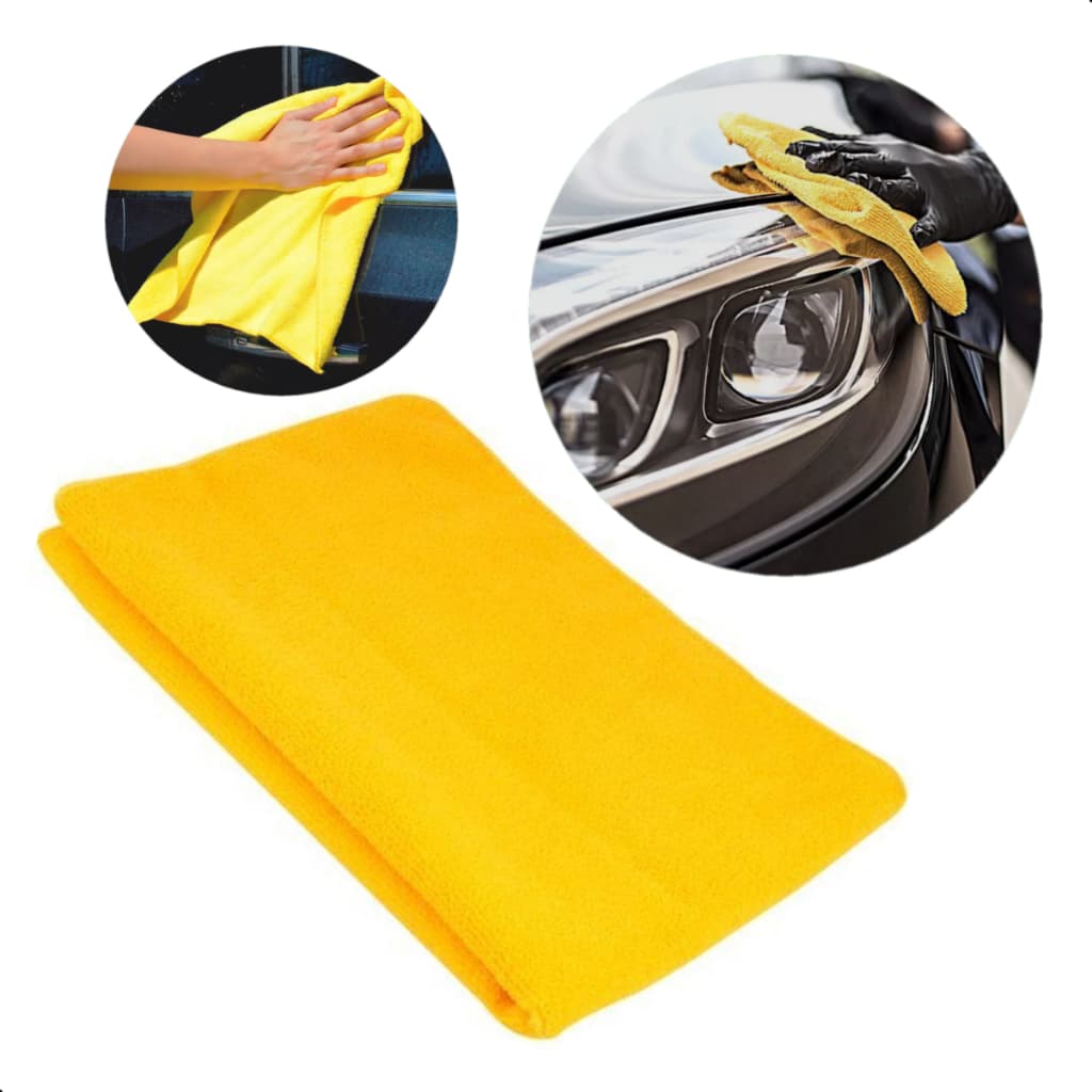 Toalha De Microfibra Vonder automotiva 60cm Secagem Rápida Sem Riscos amarela