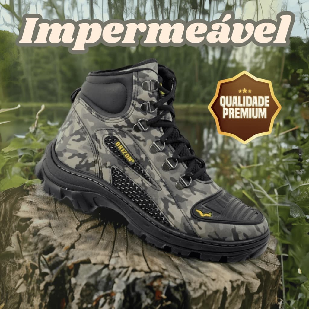 Bota Impermeavel Masculina Coturno Segurança Trilha Sola Borracha Proteção no Bico IMEDIATO  resistente 2024 CATERPILLAR