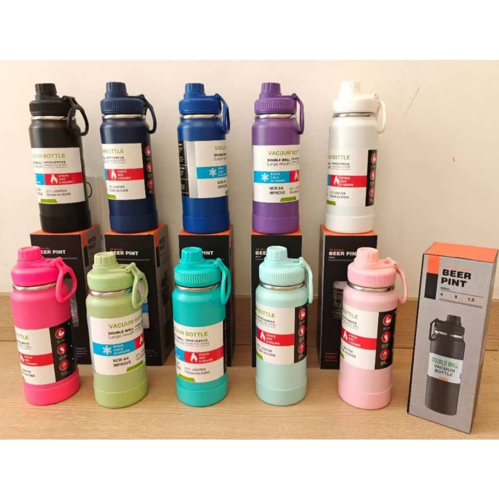 Garrafa Térmica Vácuo Anti Vazamento 550ml Escolar Infantil Adulto Com Alça Chaveiro Com Borracha Anti Derrapante