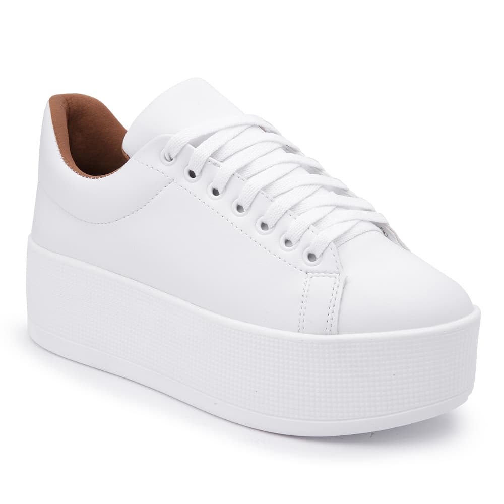 Tênis Feminino Plataforma Tenehi Branco Casual Original Confortável Blogueira