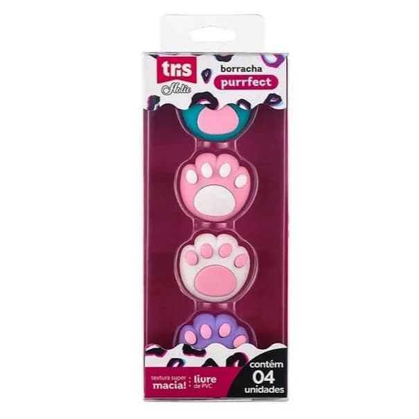 Borracha Tris Holic Patinhas c/4 sortidas ref. 907479