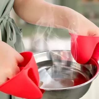 Luva Térmica de Silicone 2un Pegador Panelas Pratos Quentes Anti-calor Cozinha Bico Pato Forno