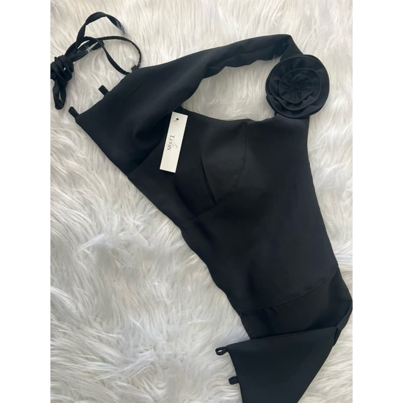 Croped Manga Unica Com Bojo Flor Detalhe Costas Lindo e Estiloso Moda Feminina