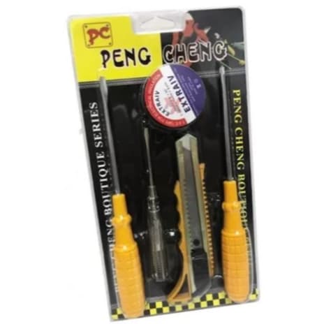 Kit Ferramentas Com 6 Peças -  chave de fenda -chave de teste -estilete -fita isolante -chave Philips