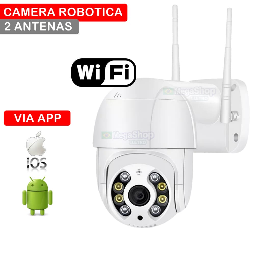 Camera Sem Fio WIFI Por Aplicativo para Android e IOS Robotica Giratória De Segurança Com Visão Noturna