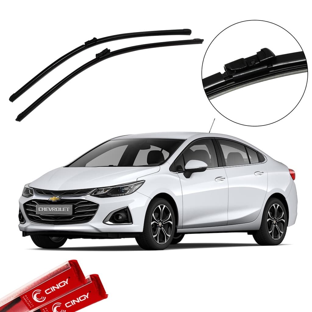 Par Palheta Silicone Chevrolet Cruze 2017 2018 2019 2020 2021 2022 2023 2024 2025 Limpador Parabrisa