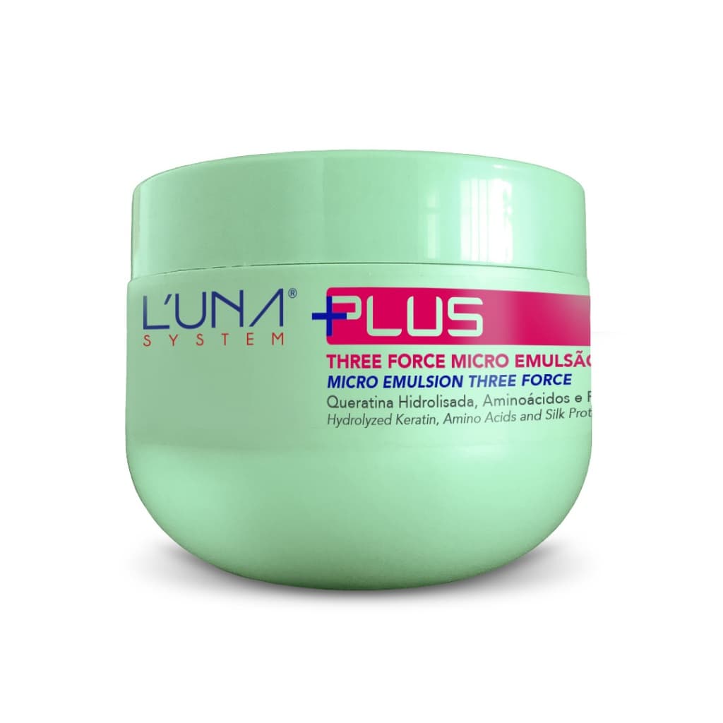 Máscara Three Force Micro Emulsão Luna System 300g | Reparação, Brilho e Fortalecimento | Sem Parabenos