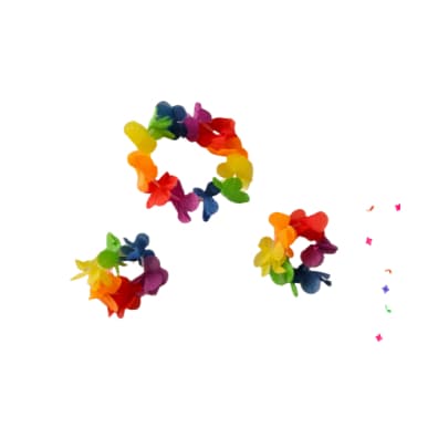 Acessório carnaval havaiana 3 peças - colar e pulseira
