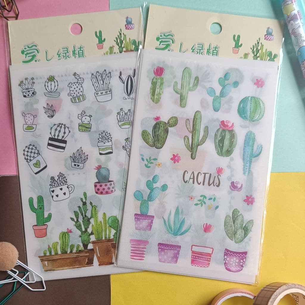 Kit cartelas adesivo Cactus Love