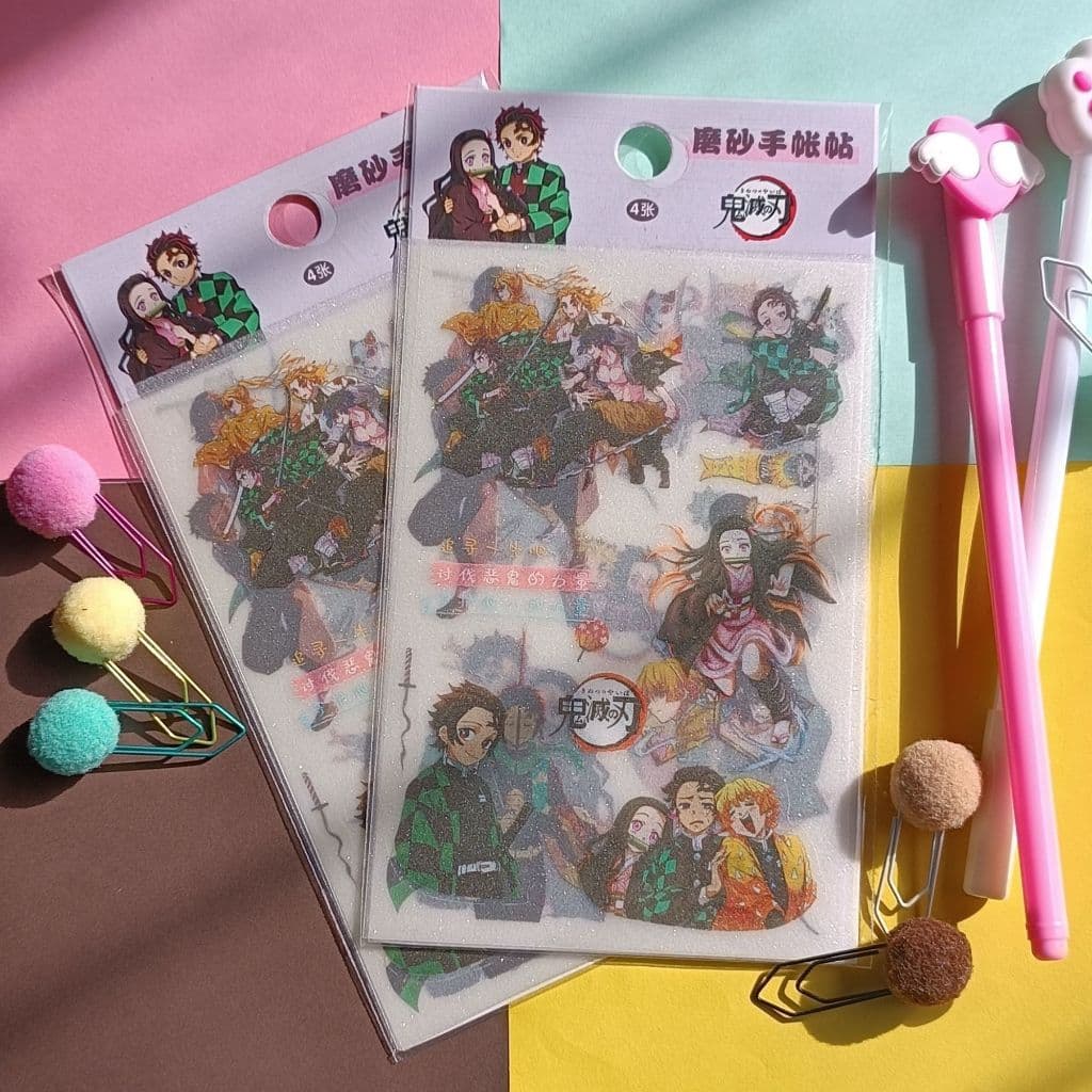 Kit cartela de adesivos anime kimetsu no Yaiba