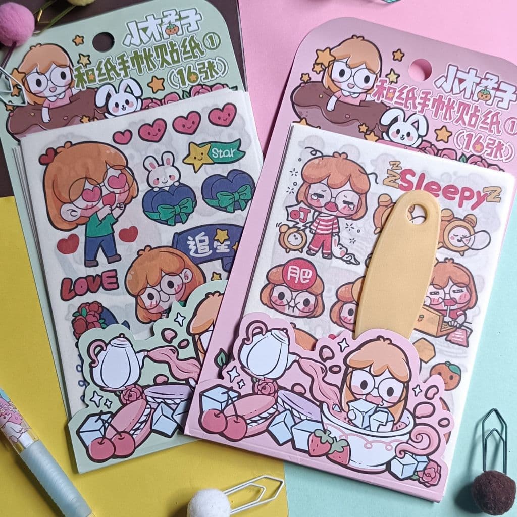kit cartela de adesivo Cute Diary Day 4