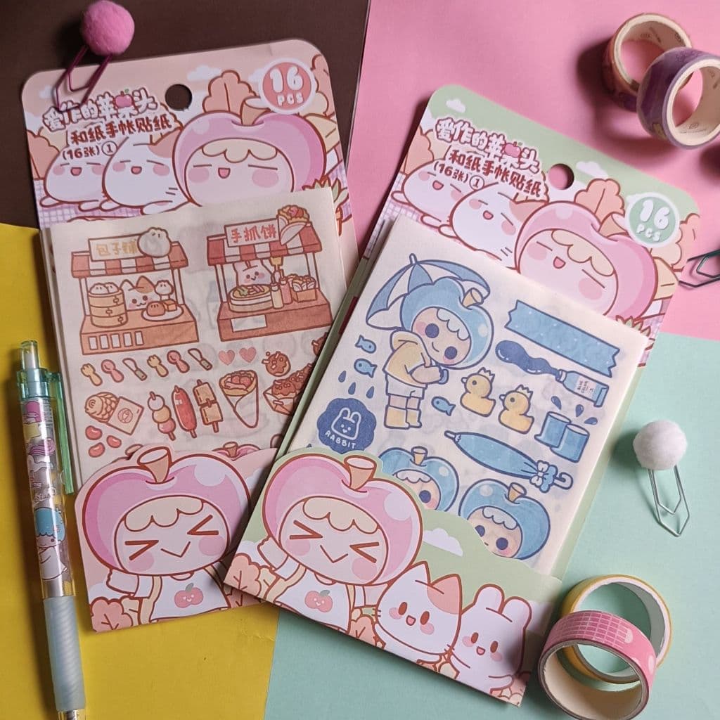 kit cartela de adesivo Cute Diary Day 2