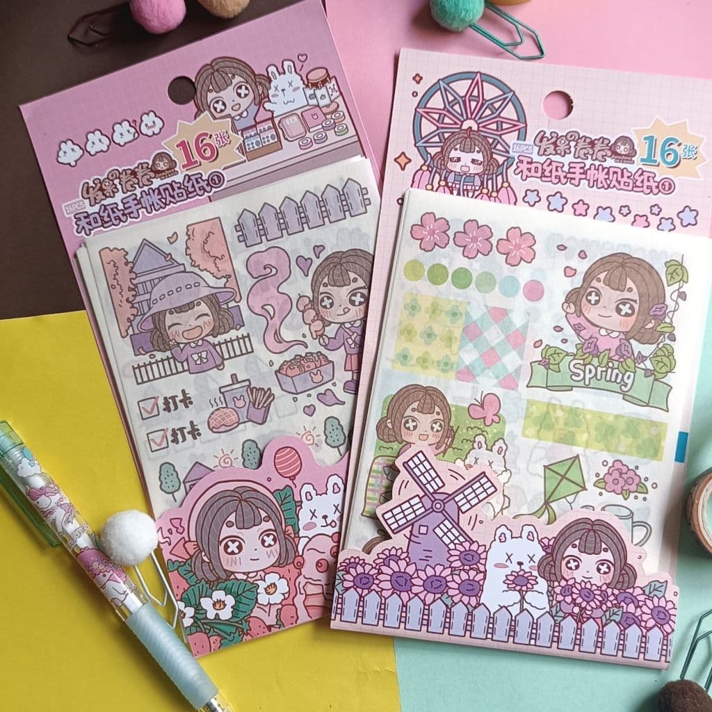 kit cartela de adesivo Cute Diary Day 3