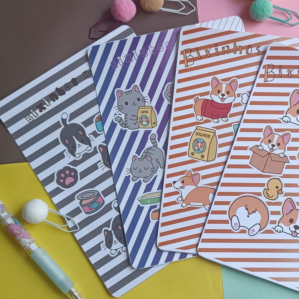 Adesivos cartela kit fofuxos kawaii  com 4 und.