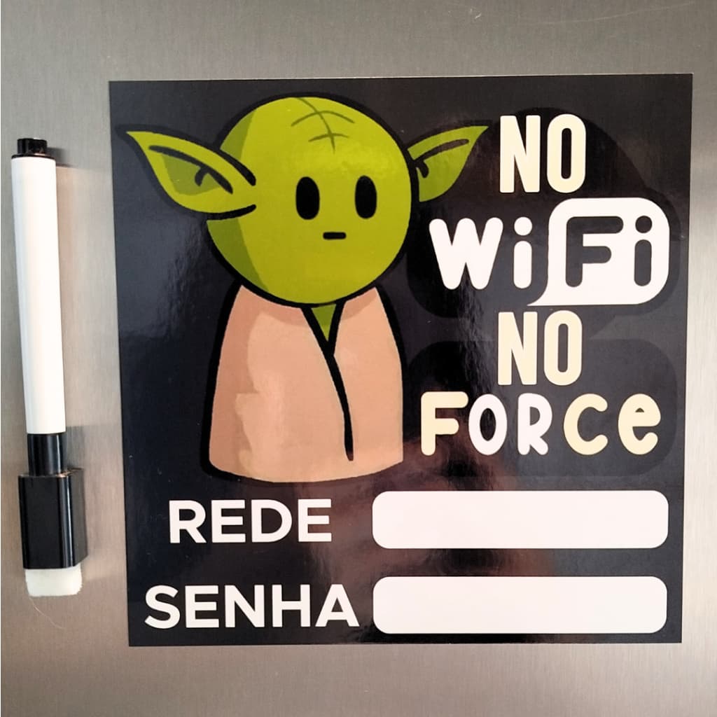 Ímã de Geladeira Decorativo Wi-Fi com Caneta – Decorativo, Anote Senha e Rede 14x14cm