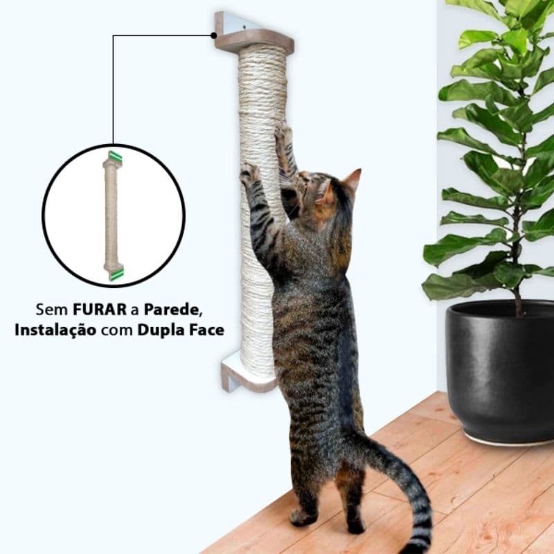 Arranhador para Gatos de Parede Poste Sisal Brinquedo Pet