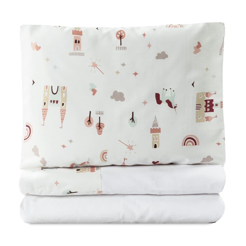 Jogo de lençol para Cama de Solteiro Quarto Infantil 3 peças 100% algodão Percal 150 fios Macio Elegante Menina Menino