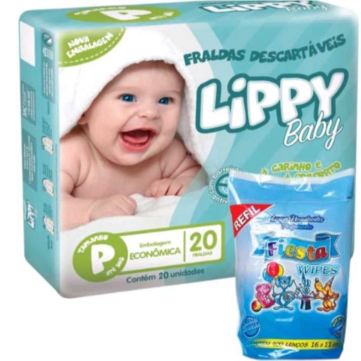 Kit 2 Pacotes de  Fralda Infantil Lippy Baby   Direto da Fabrica