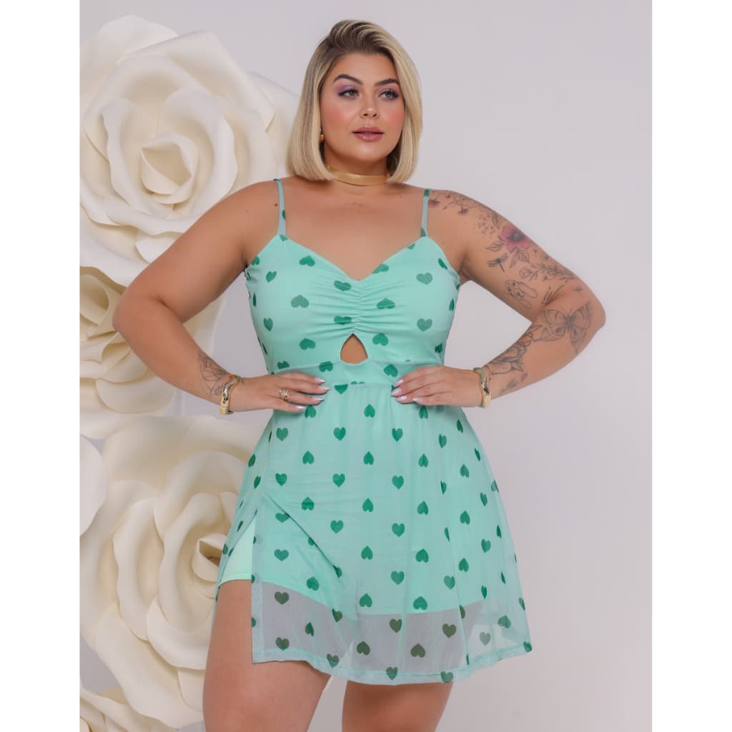 Macaquinho Tule Short Saia Com Bojo Plus Size Curve