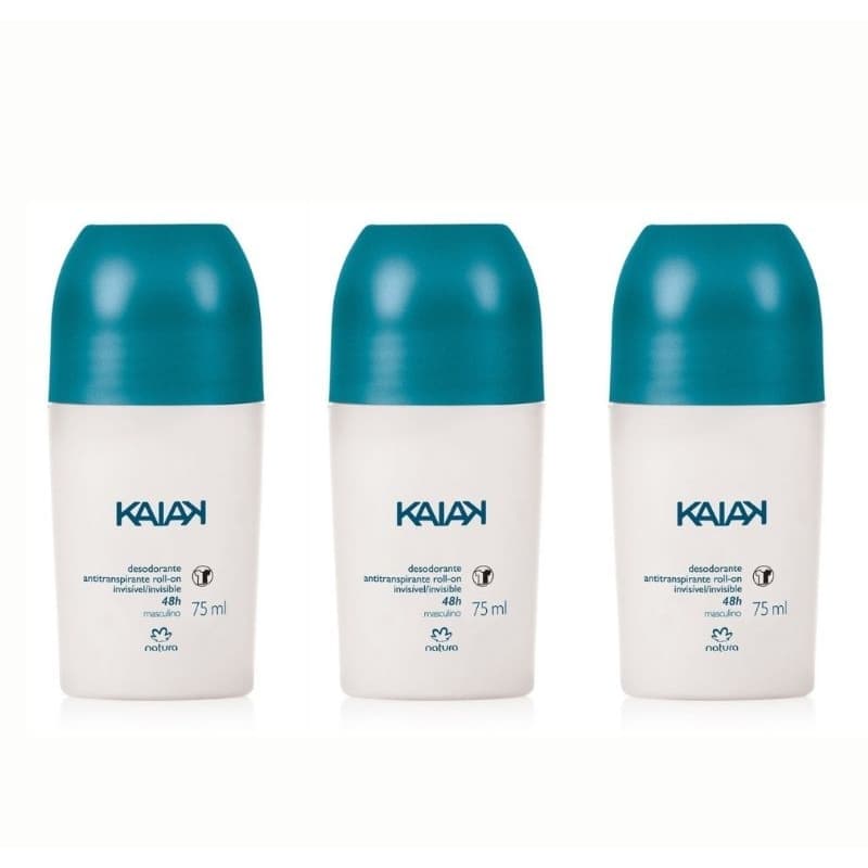 (03) Desodorantes Antitranspirantes Roll-on Natura kaiak tradicional masculino