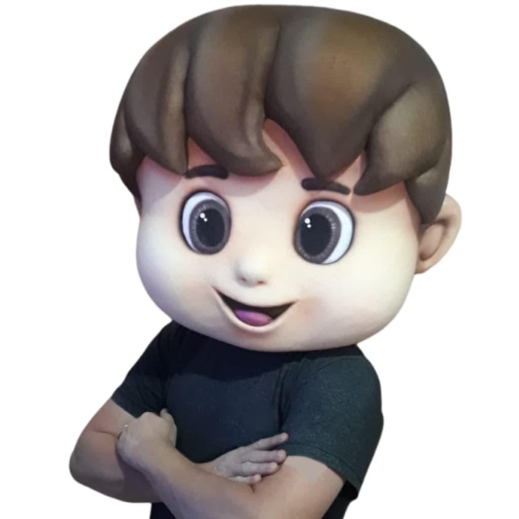 Cabeção Escultura Menino cabelo marrom  Para Apresentações Teatros - Escolas - Igrejas e Eventos